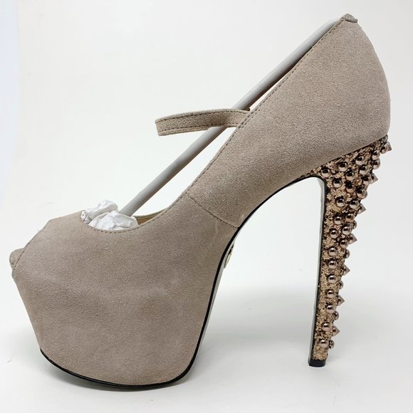 Betsey Johnson Belll Taupe Suede Mary Janes - Picture 7 of 10